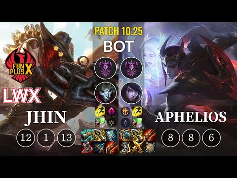 FPX Lwx Jhin vs Aphelios Bot - KR Patch 10.25