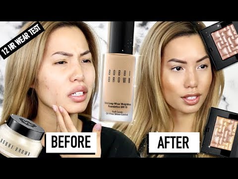 BRAND NEW | BOBBI BROWN SKIN LONGWEAR FULL COVER FOUNDATION & HIGHLIGHTERS | 12 HR WEAR TEST REVIEW