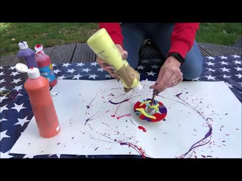 Today's 2-minute challenge is how to create a spinning top paint machine. 😊