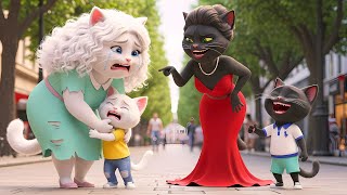 Mischievous little cat✂️secretly cut her mother's dress😭👗#cats #cat #story #animation