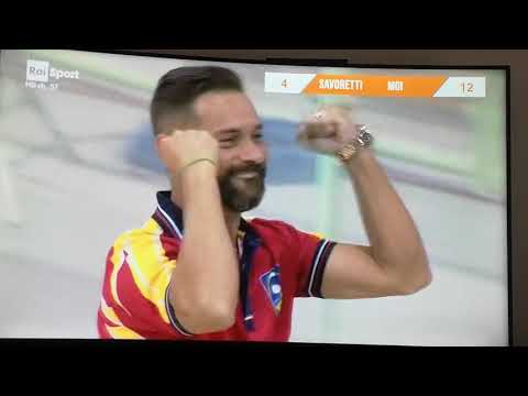 Ultima giocata 8 e 4 12 Roberto Moi campione d'Italia (immagini RaiSport)