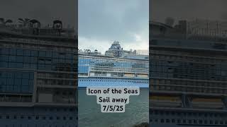 Icon of the seas sail away from Miami! #shorts #iconoftheseas #royalcaribbean #cruiseship