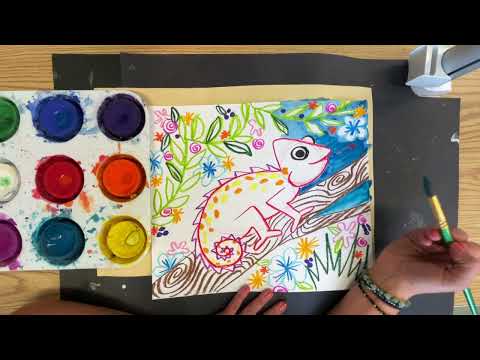COLORFUL CHAMELEON - Day 2 - Background Painting:
