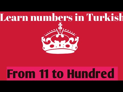 Numbers in Turkish from 11 to 100'Easy Turkish.