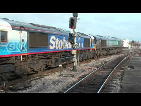 Drs Class 66's 66424 66411 On 6m67 BridgeWater Crewe Flaks