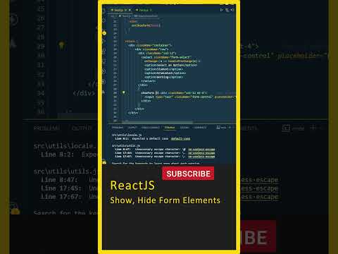 React Js Tutorial Show Hide Form Elements React Forms React Js In Telugu React Course Reactjs