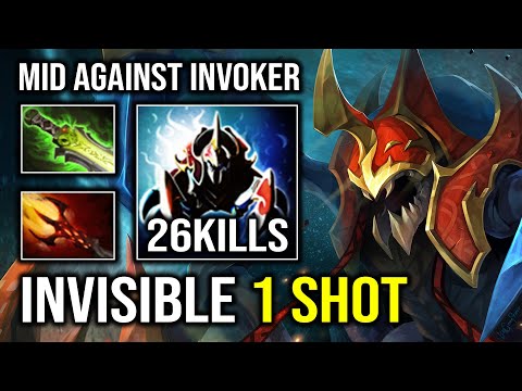How to Play Mid Nyx Assassin Against Invoker with 1 Shot Invisible Ganker Level 5 Dagon Dota 2