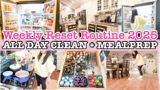 NEW ✨ WEEKLY RESET ROUTINE 2025 | ALL DAY CLEANING + MEAL PREP | SELLE DESHIRO HOUSE CLEANING