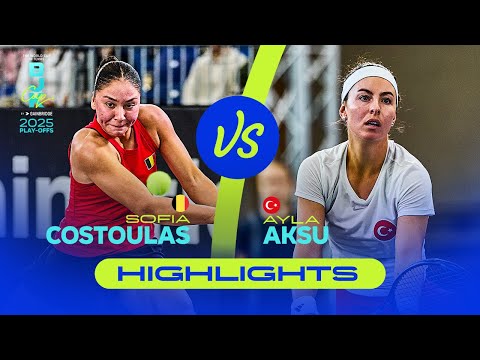 Sofia Costoulas (BEL) vs Ayla Aksu (TUR) | 2025 BJK Cup Play-offs | Match Highlights