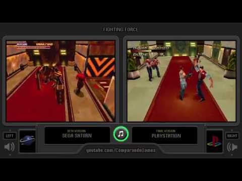 Fighting Force (Sega Saturn vs Playstation) Side by Side Comparison (Beta vs Final Version)
