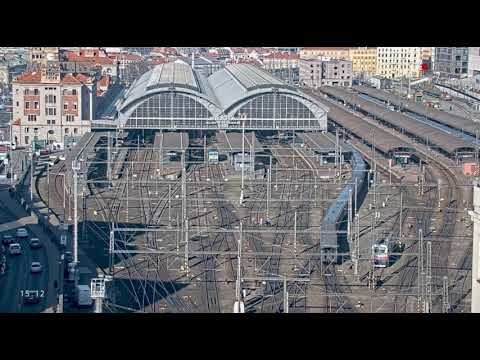 Hlášení Praha hl.n. -Porucha trakčního vedení+Zpoždění+Zrušení několika vlaků,3.3.2023 2/7 [INISS 2]