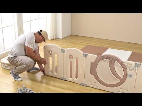 Foldable Baby Playpen with House | Star-Moon Installation steps