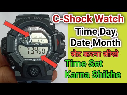 how to set time date in c shock watch | c shock time setting