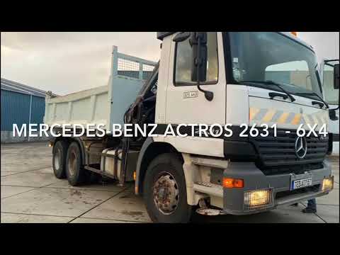 Degroote Trucks: Mercedes-Benz Actros 2631 - 6x4 tipper truck with Hiab canr