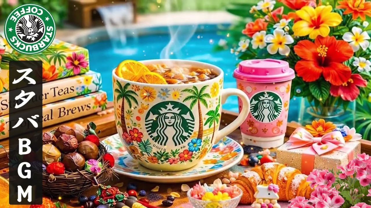 スタバBGM - 夏の始まりをスターバックスのジャズ音楽で爽やかにポジティブに。夏の朝、カフェでスターバックスの音楽をお楽しみください。優しいジャズ音楽で仕事に集中できます。