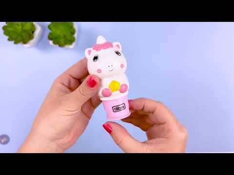 Vídeo do produto Carimbo de Adesivos Unicórnio com 50 Adesivos