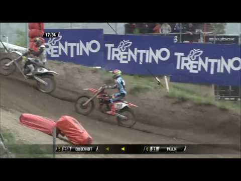 MXGP of Trentino MXGP Race 2 Gautier Paulin passes Glenn Coldenhoff