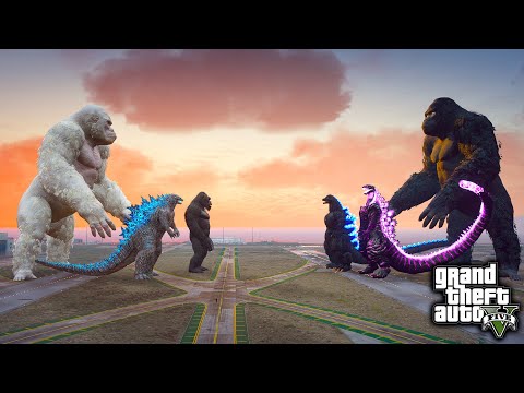 Black George, Shin Godzilla, heisei Godzilla Vs White George, Godzilla, Kong ( GTA V Mods )
