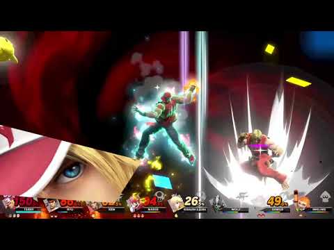 Super Smash Bros Ultimate 8 Player CPU Battle on King Of Fighters Stadium
