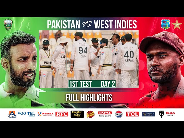 Full Highlights | Pakistan vs West Indies | 1st Test Day 2 | PCB | M2I1A