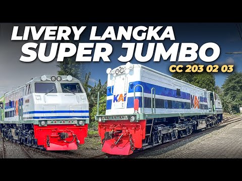 LIVERY LANGKA ‼️ WHITE AND BLUE SUPER JUMBO | Lokomotif CC 203 02 03 Keluar Balai Yasa Yogyakarta