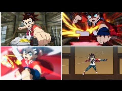 All Launch Styles Of Aiger Akabane in Beyblade Burst VigDy // Beyblade Burst Turbo