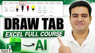 How To Use Draw Tab In MS Excel Full Tutorial In Hindi | #msexcelcourse #drawtab