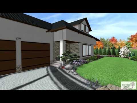 Wizualizacja 3D ogrodu - Projekt domu Dom w czarnuszce (G2)