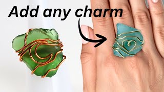 How to Make Wire-Wrapped Sea Glass Rings with Hearts & Moons Tutorial