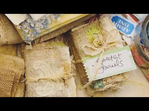 Tutorial FREE Sweetest Little Journal Handmade Keepsake Gift Book Maker Antique Ephemera DIY UPCYCLE