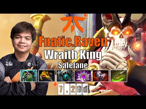 Wraith King Safelane | Fnatic.Raven | JUST HIT AND CRIT AND SMASH | 7.29d Gameplay Highlights