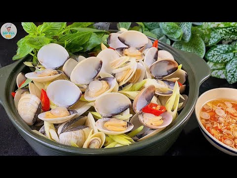 Bí quyết NGHÊU HẤP SẢ mộng nước, không bị teo thơm ngon giải cảm | Bếp Của Vợ