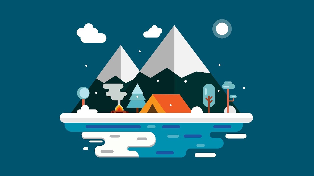 Winter Scenery Tutorial | Flat Illustration | Adobe Illustrator
