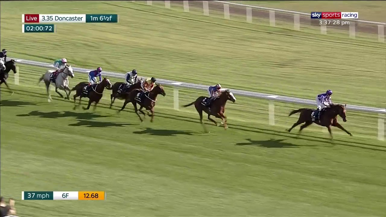 Logician and Frankie Dettori win the 2019 William Hill St Leger at Doncaster