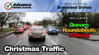 Driving In Christmas Traffic - inc. Queues / Roundabouts / Parking