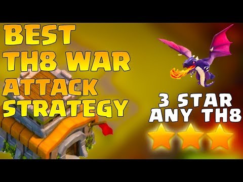 Town Hall 8 100% war winning streak |dragon attack in 2017.
