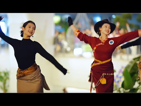 Beautiful Tibetan weman, beautiful Tibetan song and dance "Luo Jin Ma"