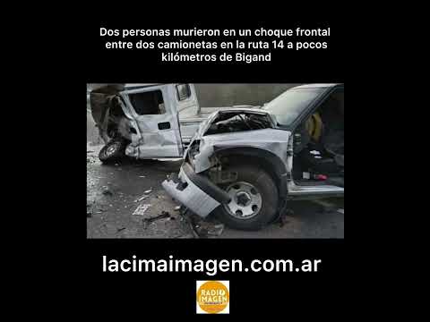 📍2 personas murieron en un choque frontal entre dos camionetas en la ruta 14 cerca de Bigand (S.Fe)