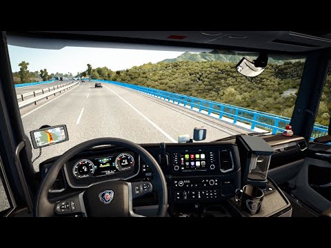 POV truck Driving Scania S450 Leaving Spain to France - ETS2 1.47