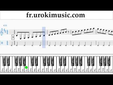 Cours de Piano (main droite) Luis Fonsi - Despacito Tuto Partitions Partie#1 um-a829