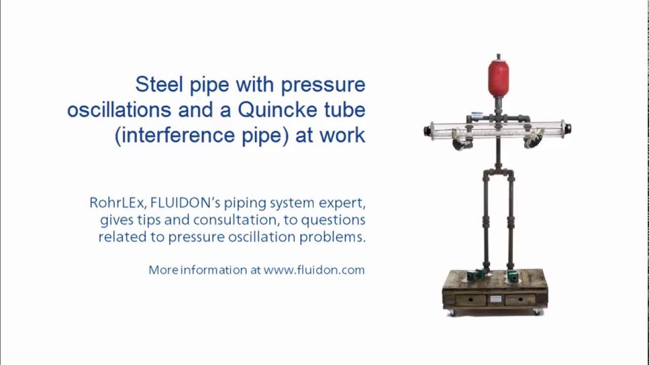 Steel pipe with pressure oscillations and a Quincke tube