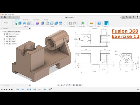 Autodesk Fusion 360 Tutorial for Beginner Exercise 12