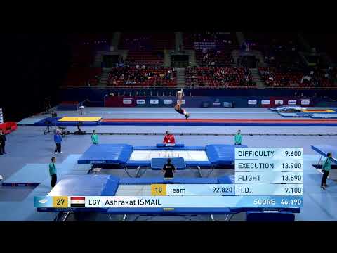 ISMAIL Ashrakat (EGY) W - 2022 Trampoline Worlds, Sofia (BUL) - Q Trampoline Exercise 2