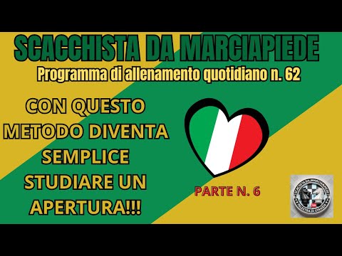 Programma di allenamento n  62   Studio Apertura Partita Italiana  Gioco Piano Var  6