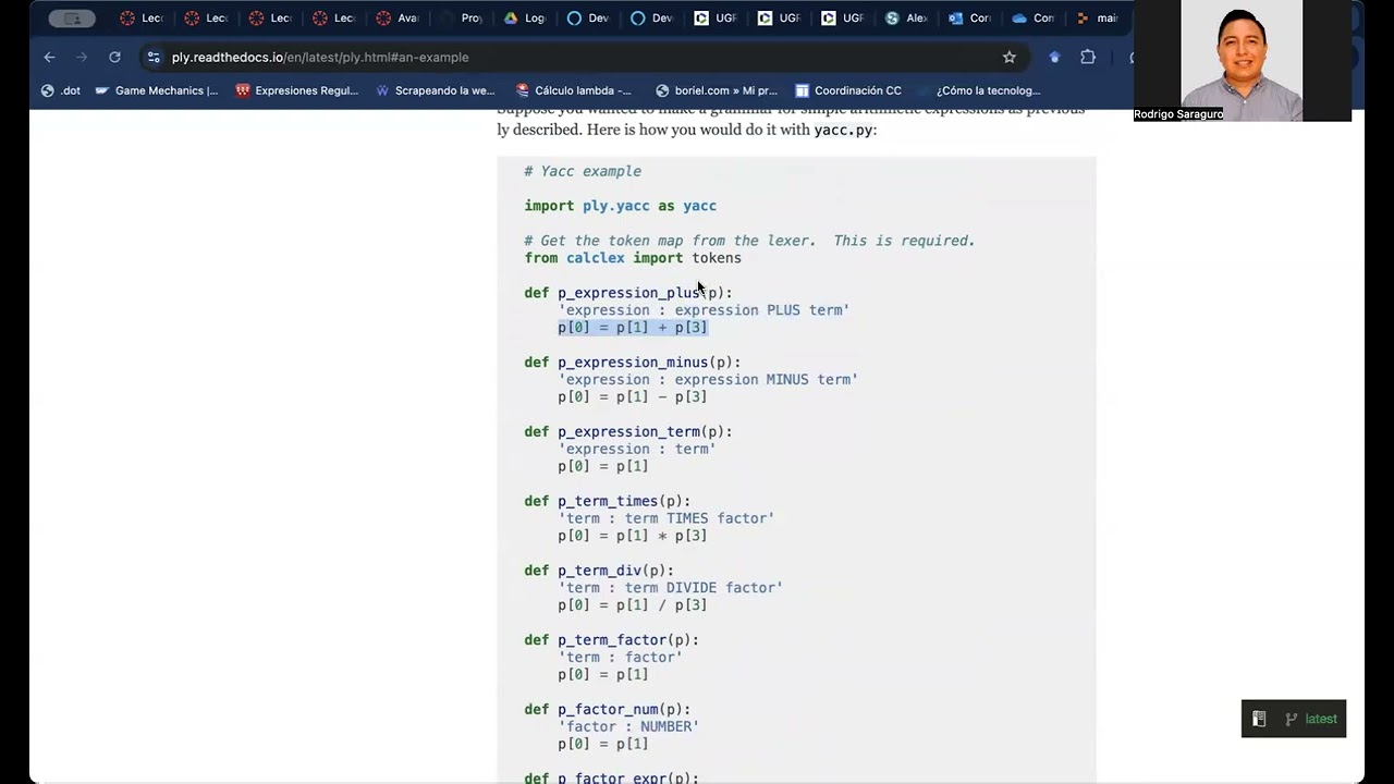 Implementación Sintáctico y Semántico con PLY