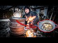 Usbekisches Essen auf Feuer machen