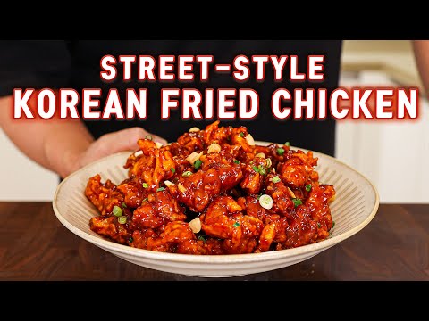 Super Crispy Korean Fried Chicken With Red Gochujang Sauce! l Dakgangjeong
