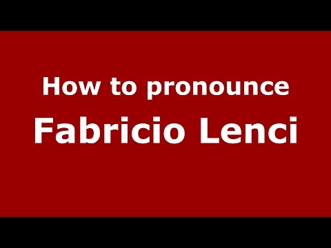How to pronounce Fabricio Lenci (Spanish/Argentina) - PronounceNames.com