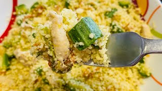 Cous cous zucchine, pollo e buccia di limone. In meno di 15 minuti un piatto unico....strepitoso!
