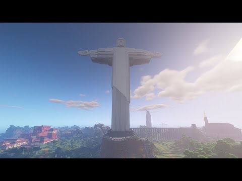 Cristo Redentor from Civilization 6, but in Minecraft
